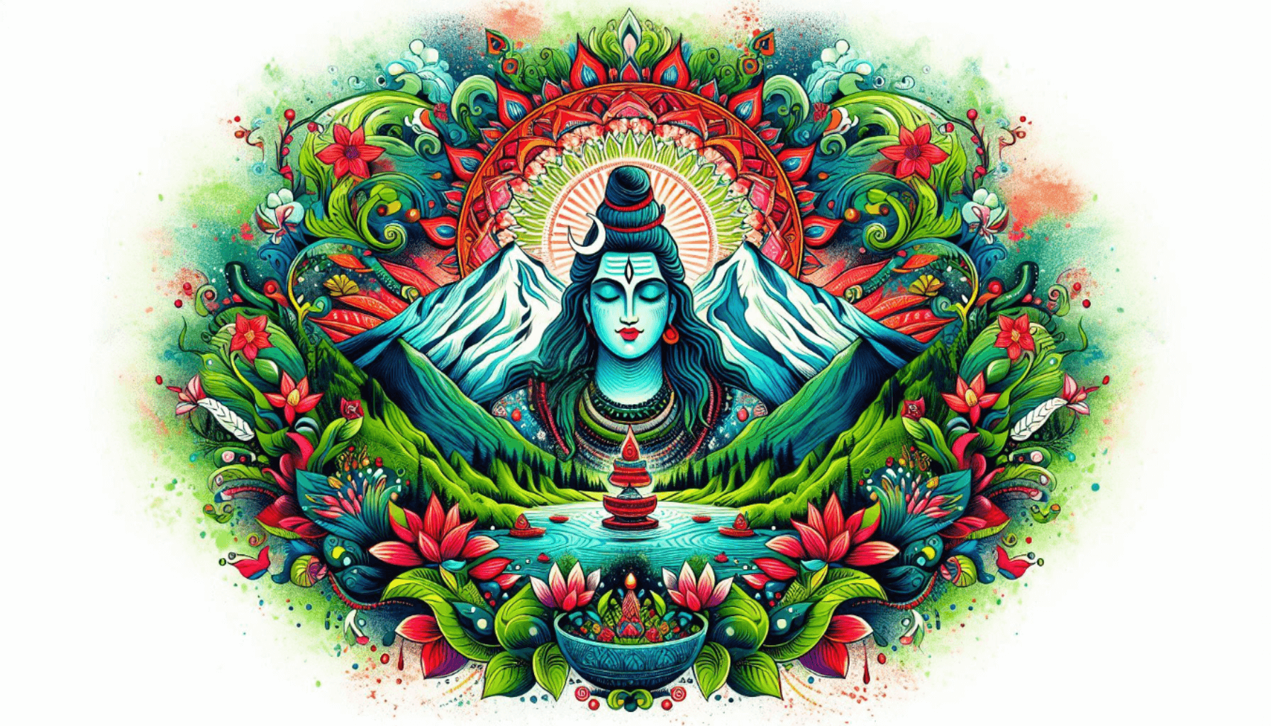 Colorful Lord Shiva Image