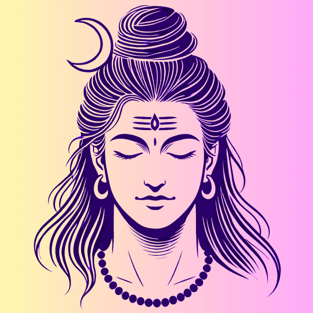Lord Shiva Meditating Outline