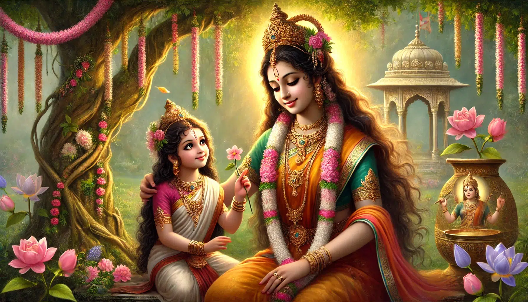 goddess-Parvati-with-her-daughter