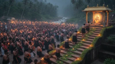 मकरविलक्कु 2026 – भगवान अयप्पा के दर्शन और 18 पवित्र सीढ़ियों का आध्यात्मिक महत्व।