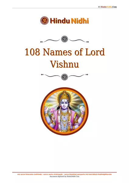 108 Names of Lord Vishnu PDF