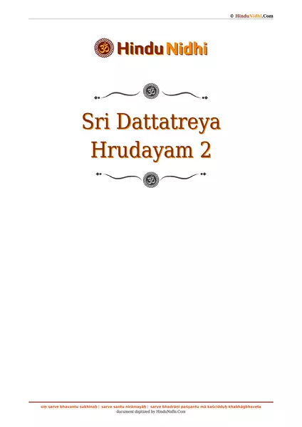 Sri Dattatreya Hrudayam 2 PDF