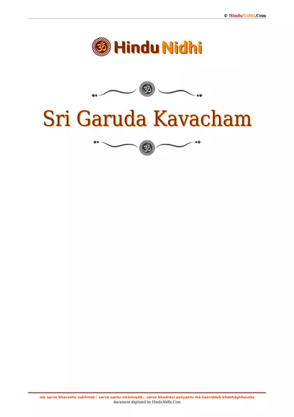 Sri Garuda Kavacham PDF