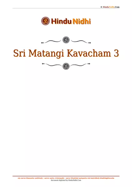 Sri Matangi Kavacham 3 PDF